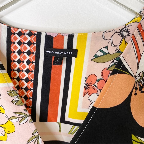 Who What Wear Multicolor Floral Wrap MIDI Dress Size Small - Picture 8 of 8